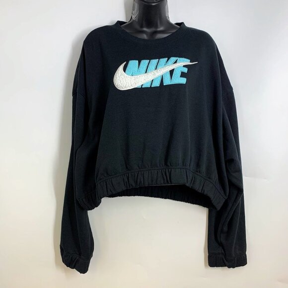 Nike Women's Sportswear Icon Clash Oversized Cropped Fleece Sweatshirt SZ XL NWT - Picture 1 of 14